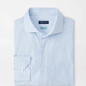 Peter Millar Light Blue Striped Dress Shirt